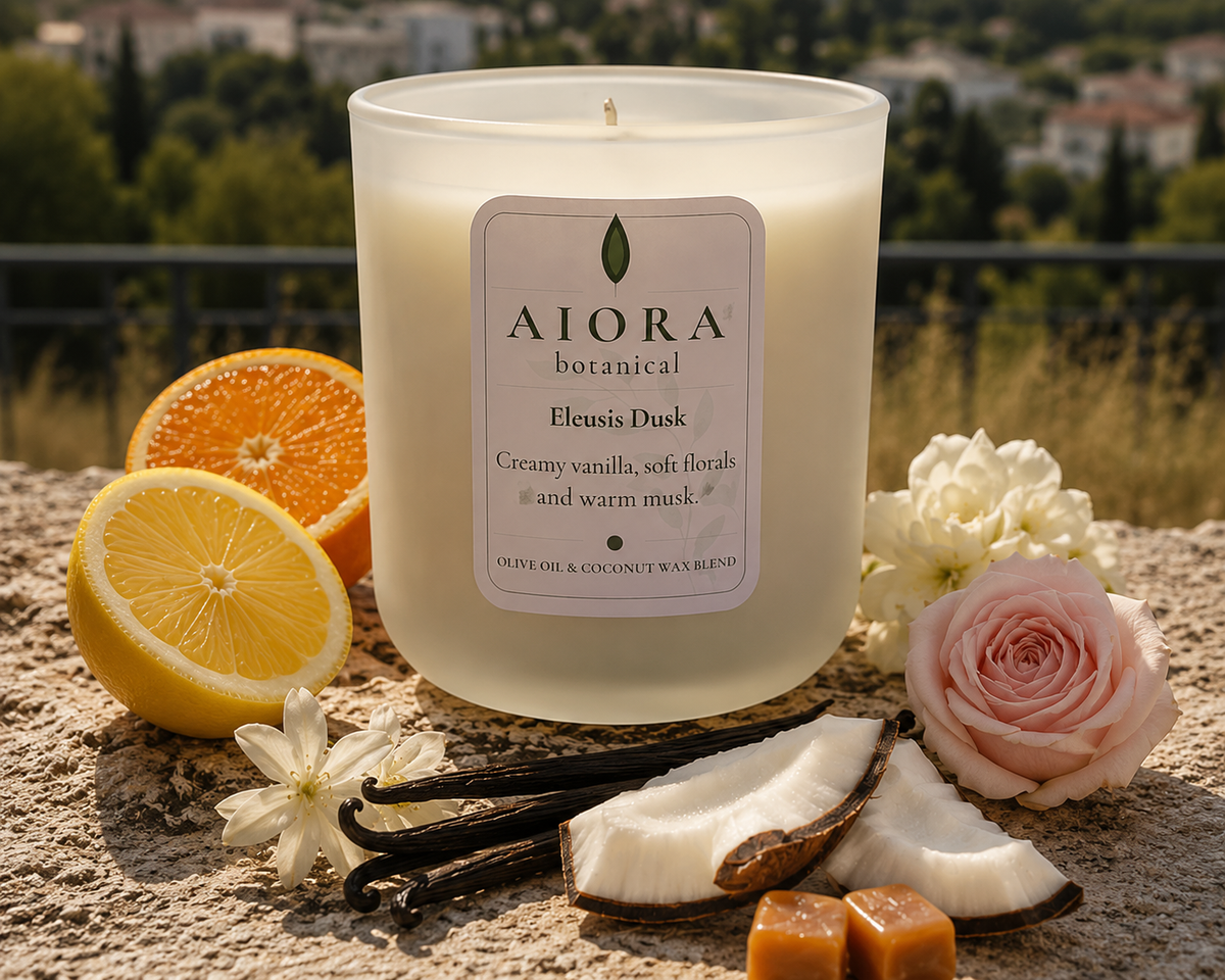 Eleusis Dusk φυτικό κερί από ελαιόλαδο και καρύδα SWEET VANILLA
